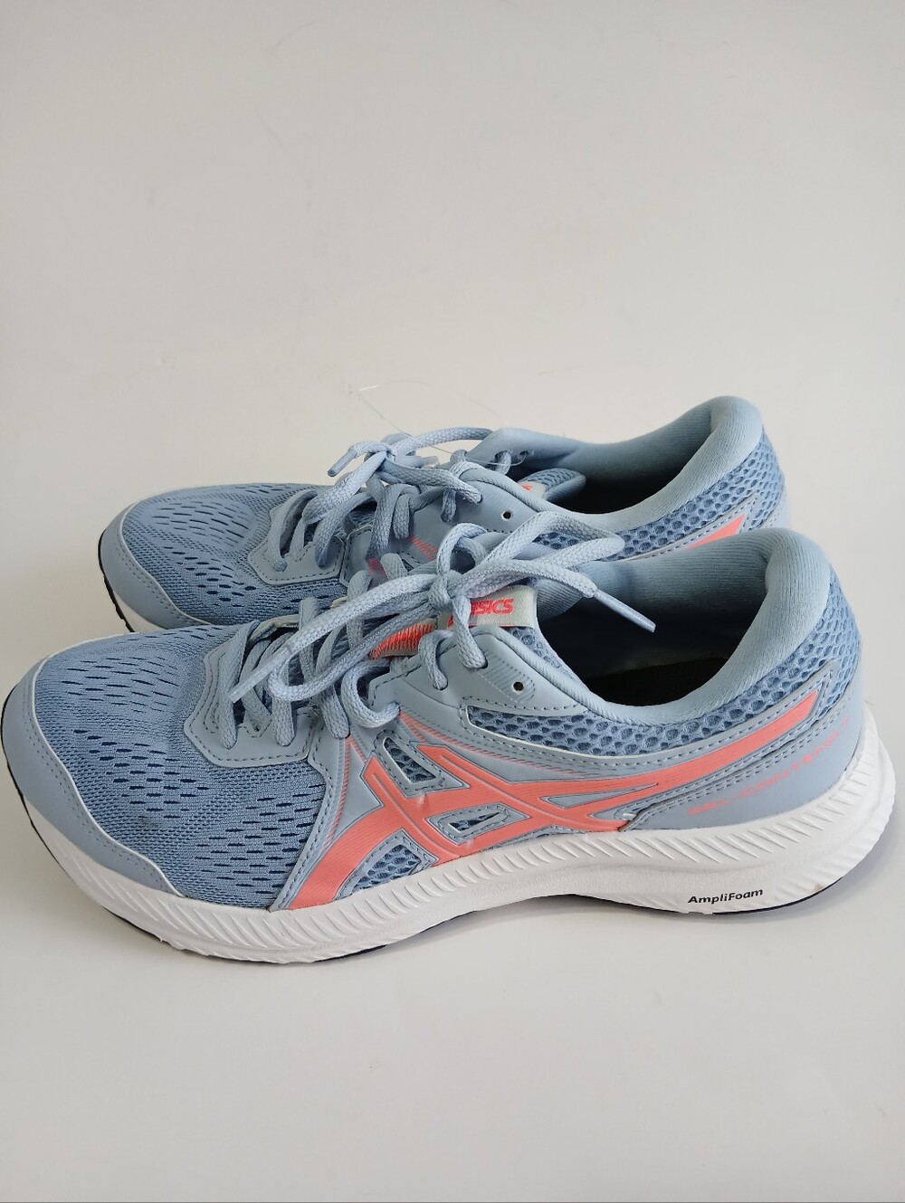 Asics Light Blue Running Sneakers with Coral Accents - Picture 5 of 11